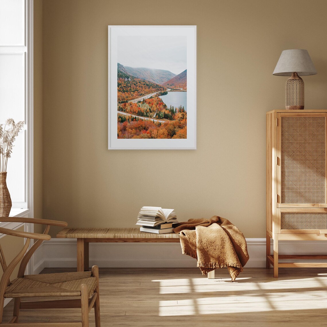 New Hampshire Autumn Colorful Photo Poster Fall Foliage Mountain Lake - Image 2