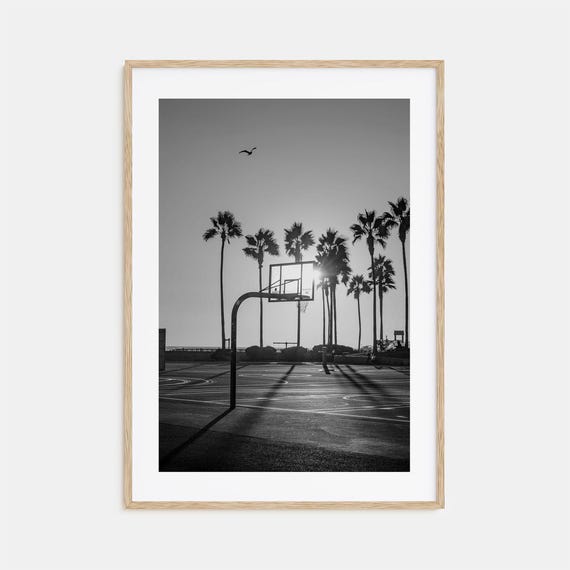 Basketball Court Photo Poster Print No 4 Basketball Black And White Art Basketball Photography Basketball Travel Map Poster