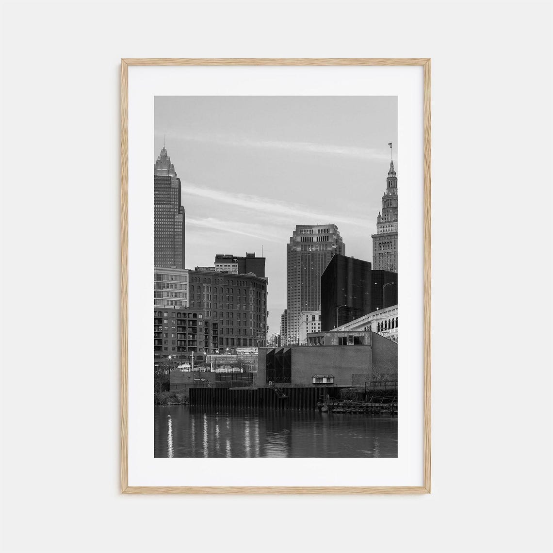 Cleveland Photo Poster Print No 3 Cleveland Black And White Art Cleveland Wall Photography Cleveland Travel Cleveland Map Poster