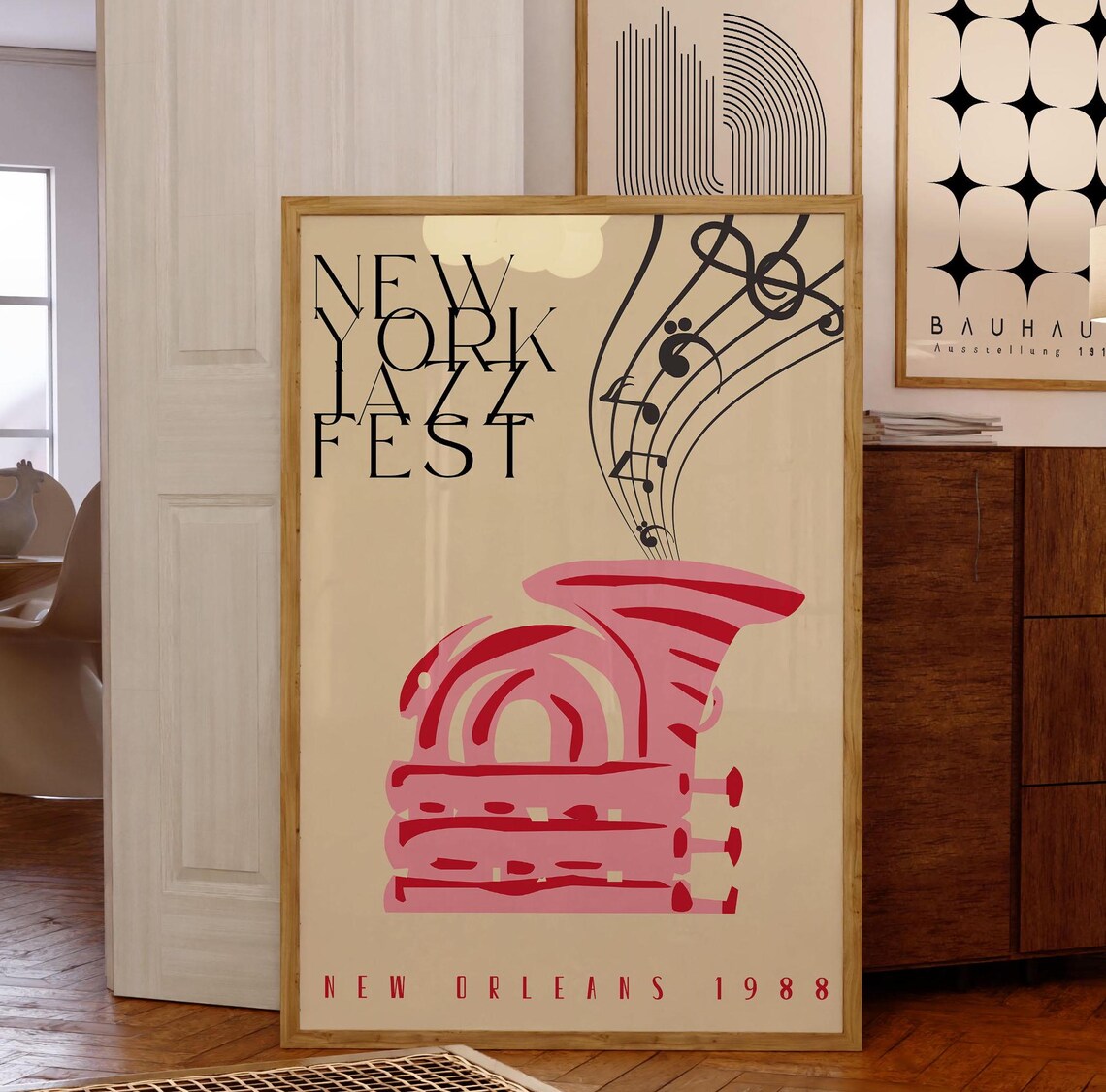 Jazz Festival Retro Music Print, Mid-Century Decor