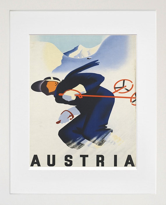 Austria Ski Poster Travel Print Austrian Art Zt105a