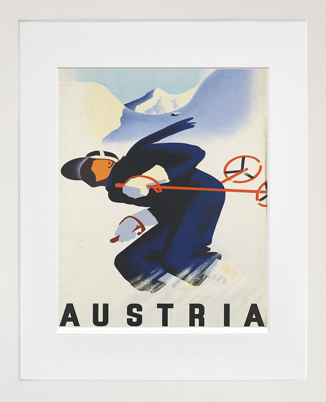 Austria Ski Poster Travel Print Austrian Art Zt105a