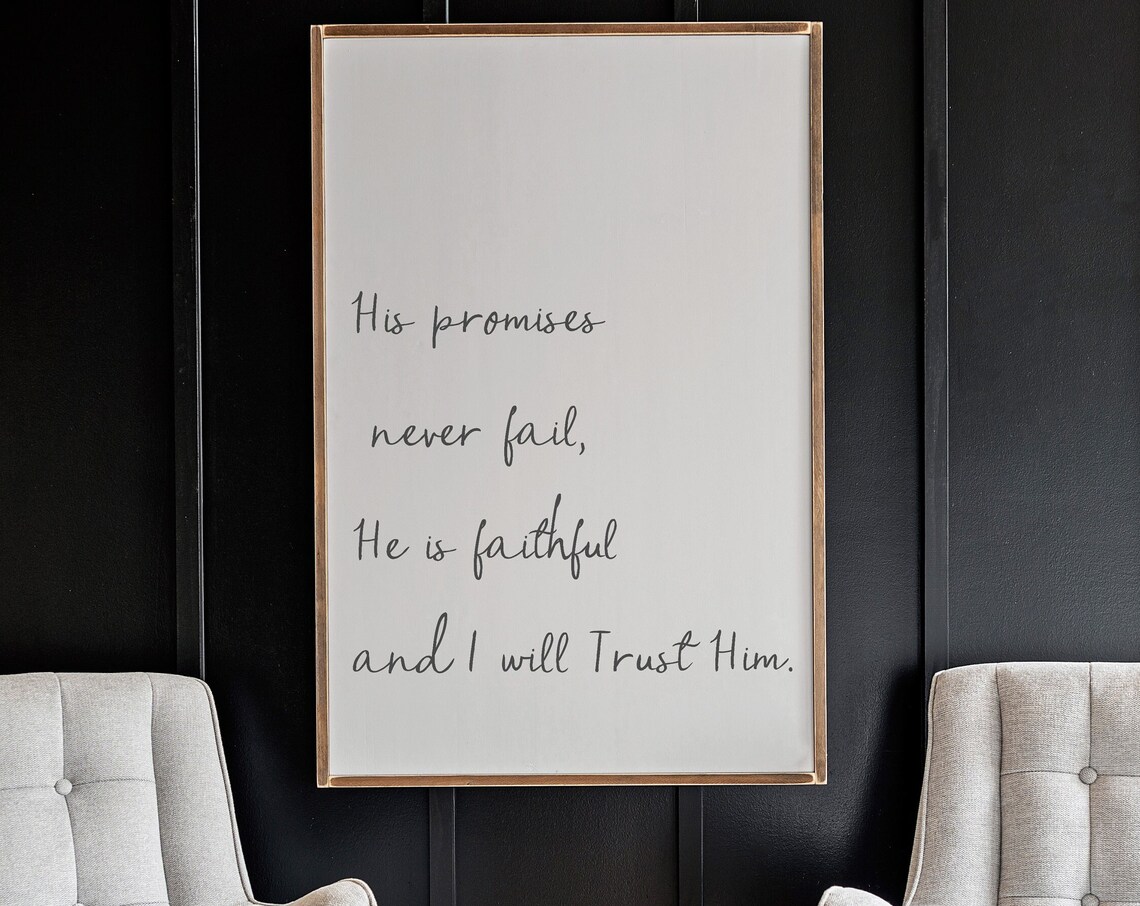 His Promises Never Fail Scripture Wall Art Print