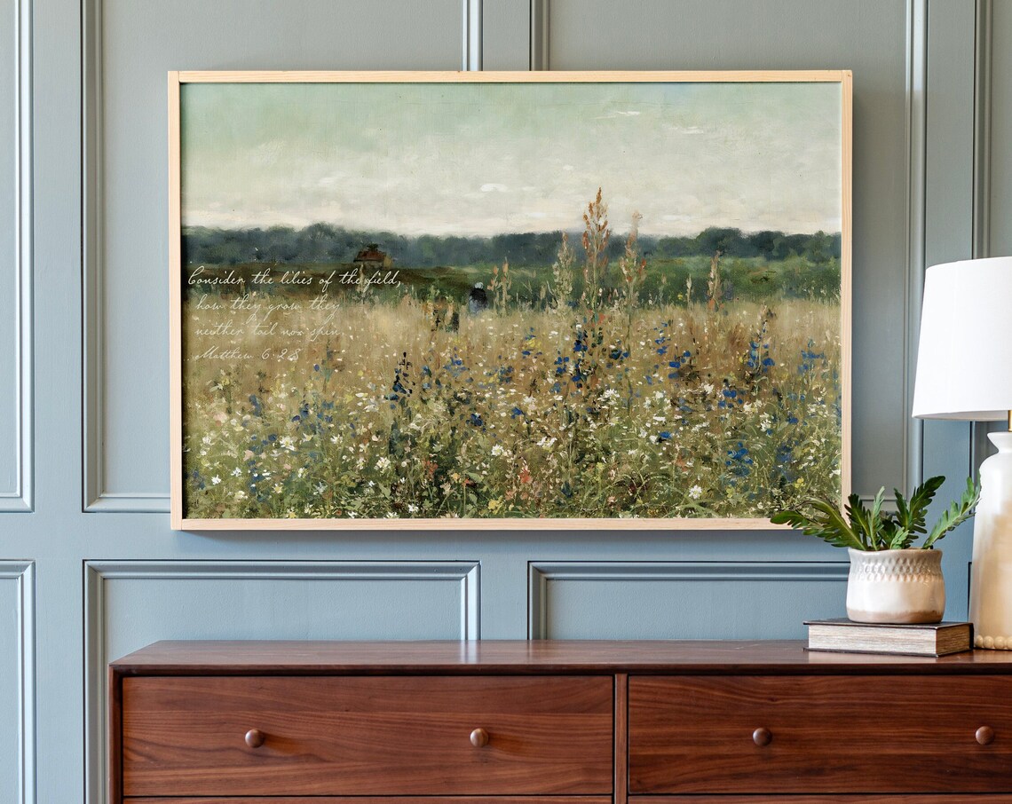 Consider the Lilies of the Field, Vintage Art Print