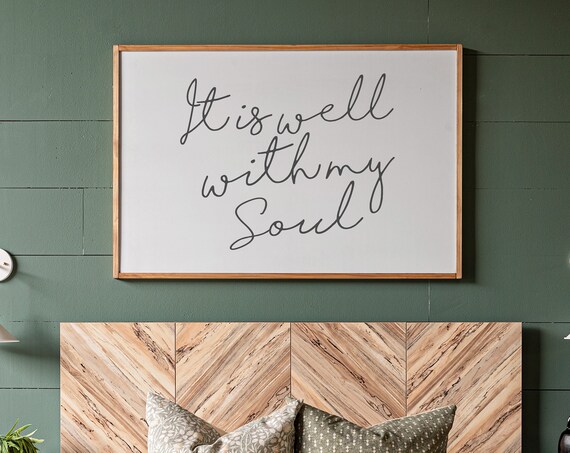 It Is Well With My Soul Scripture Sign Horizontal Farmhouse Wall Decor Poster