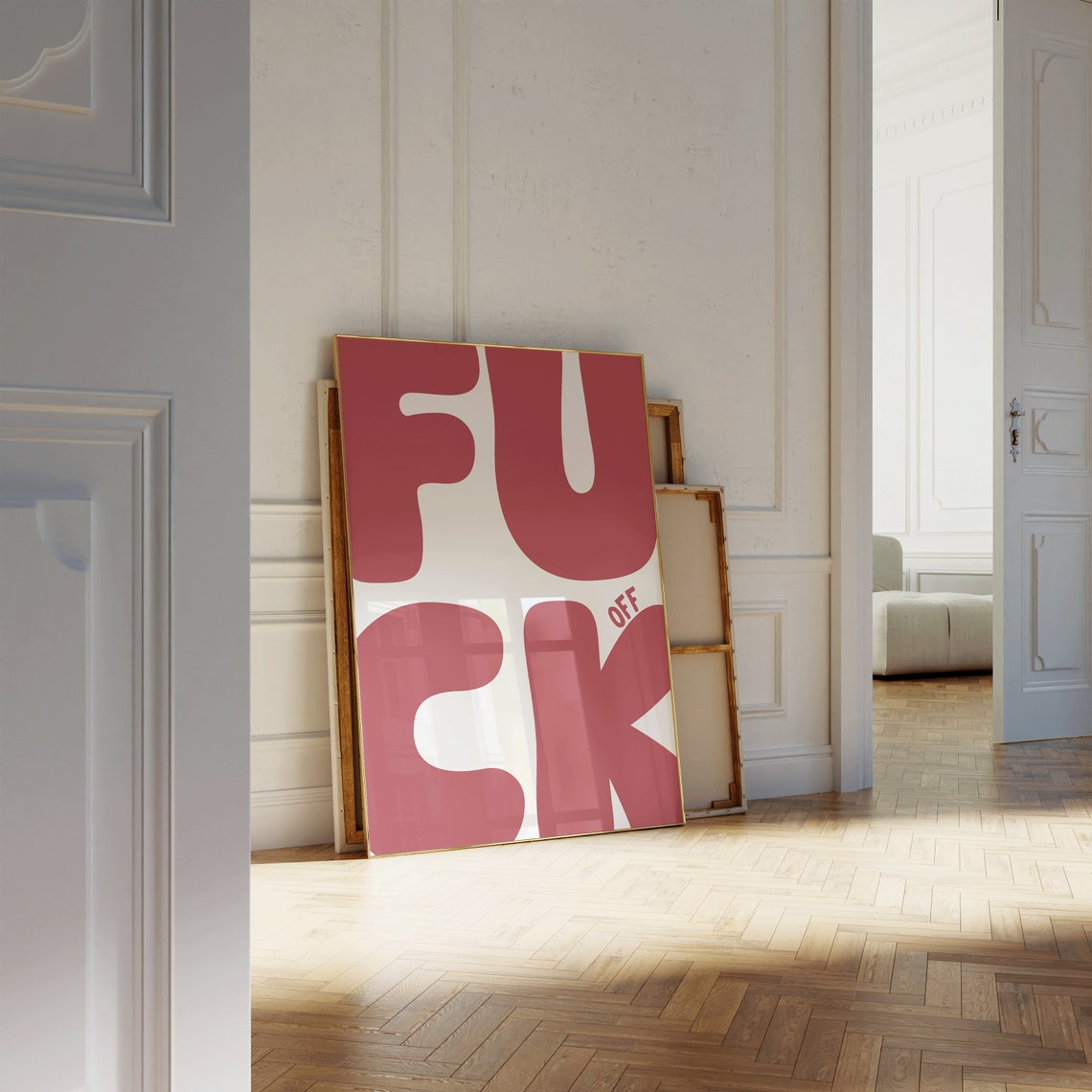 Fuck Off Art Print Funny Red Sweary Poster Retro Trendy Apartment Wall Art Aesthetic Cool Bedroom Living Room Decor Sweary Wall Art Gifts - Image 2