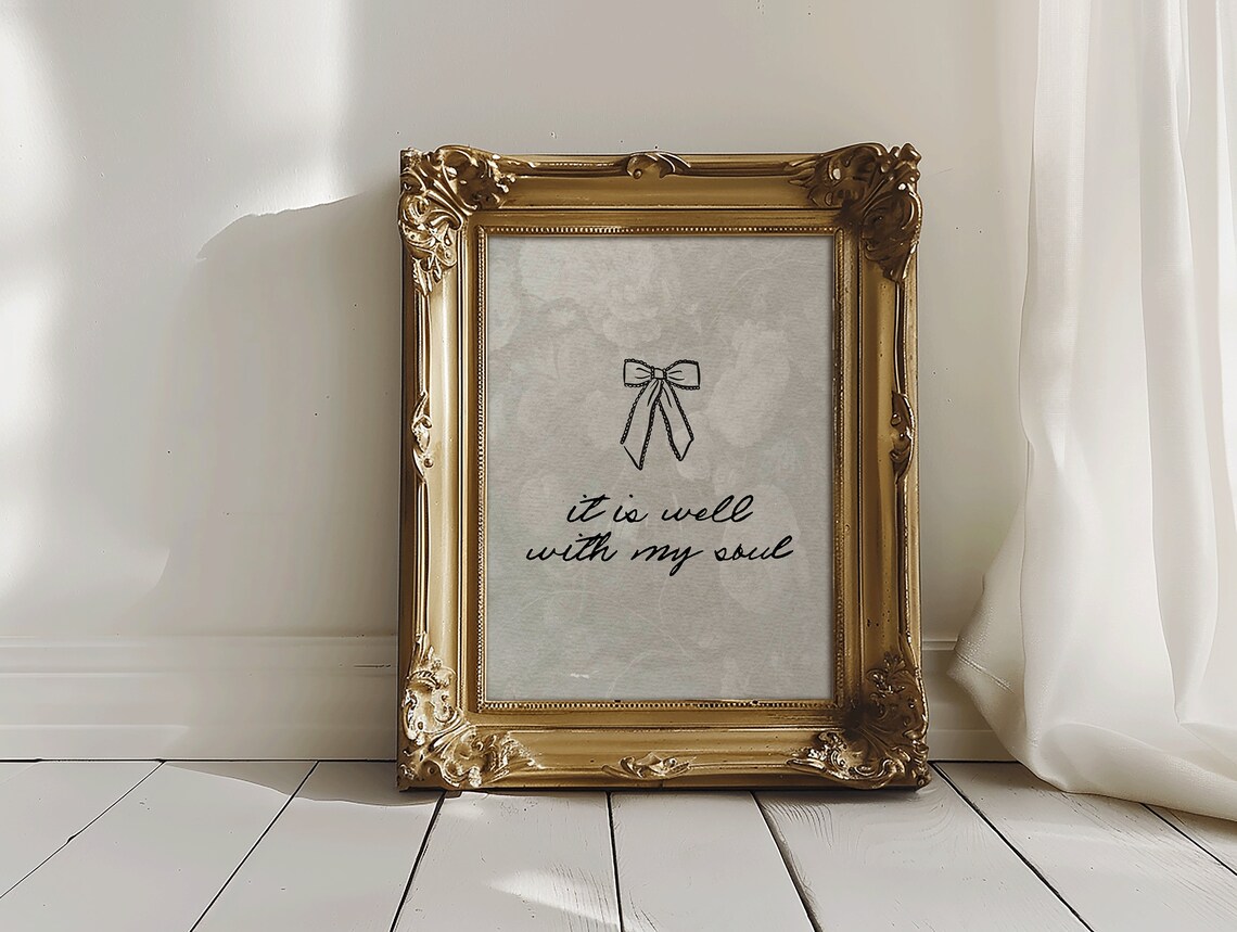 It Is Well With My Soul Bow Line Art Minimalist Hymn Decor Poster - Image 2