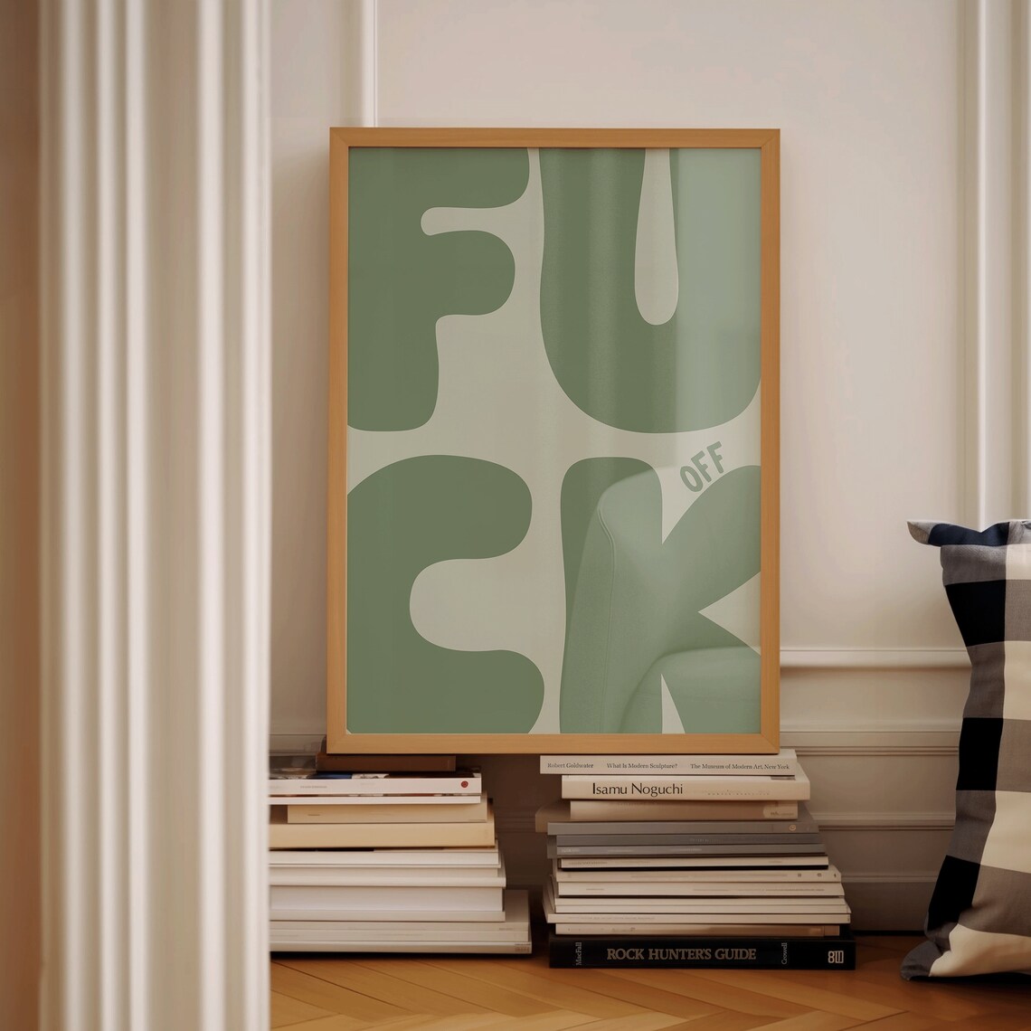 Fuck Off Giant Sage Green Bold Retro Typography Statement Poster - Image 2