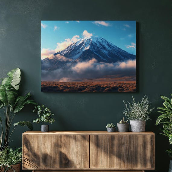 Stunning Mount Kilimanjaro Canvas Wall Art Tanzania Landscape Nature Painting Mountain Decor African Travel Photography Home Accent