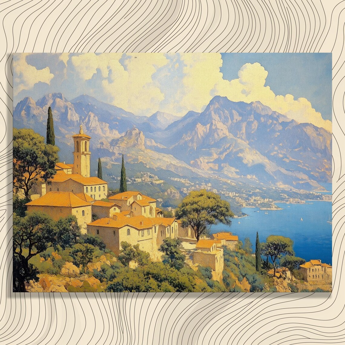 Lebanon Coastal Cities Travel Poster, Cedar Trees