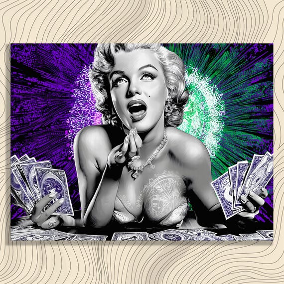 Marilyn Monroe Pop Art Neon Retro Tarot Fortune Teller Pin Up Poster