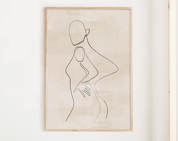 Woman Body Wall Art Abstract Print Abstract Wall Art Neutral Print Woman Line Art Modern Art Beige Abstract Wall Art Contemporary Print