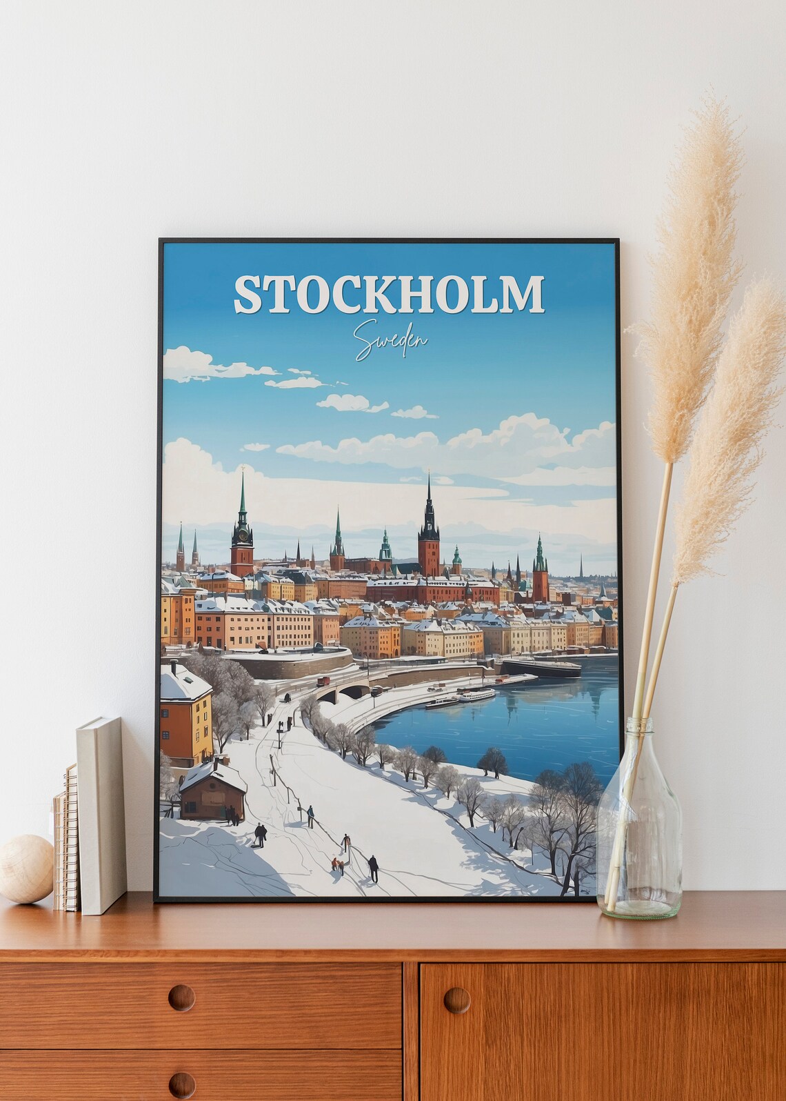 Winter In Stockholm Travel Poster, Scandinavian Decor - Image 2