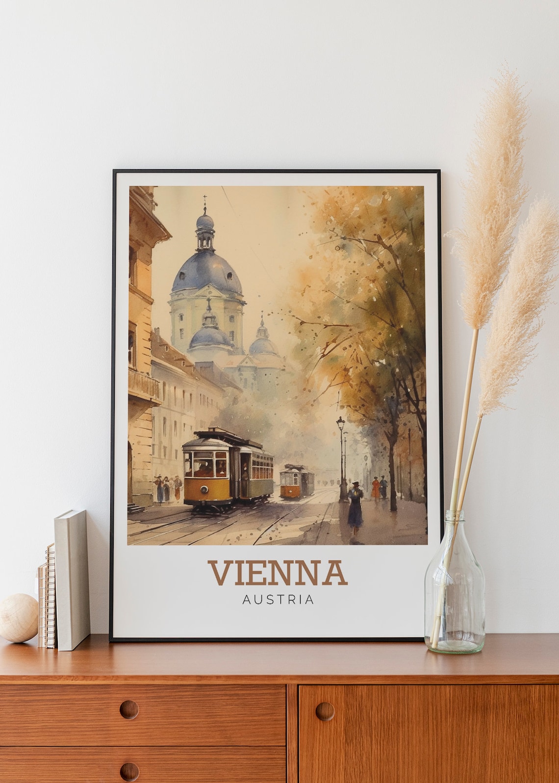 Vienna Watercolour Travel Poster, Modern Art Print - Image 3