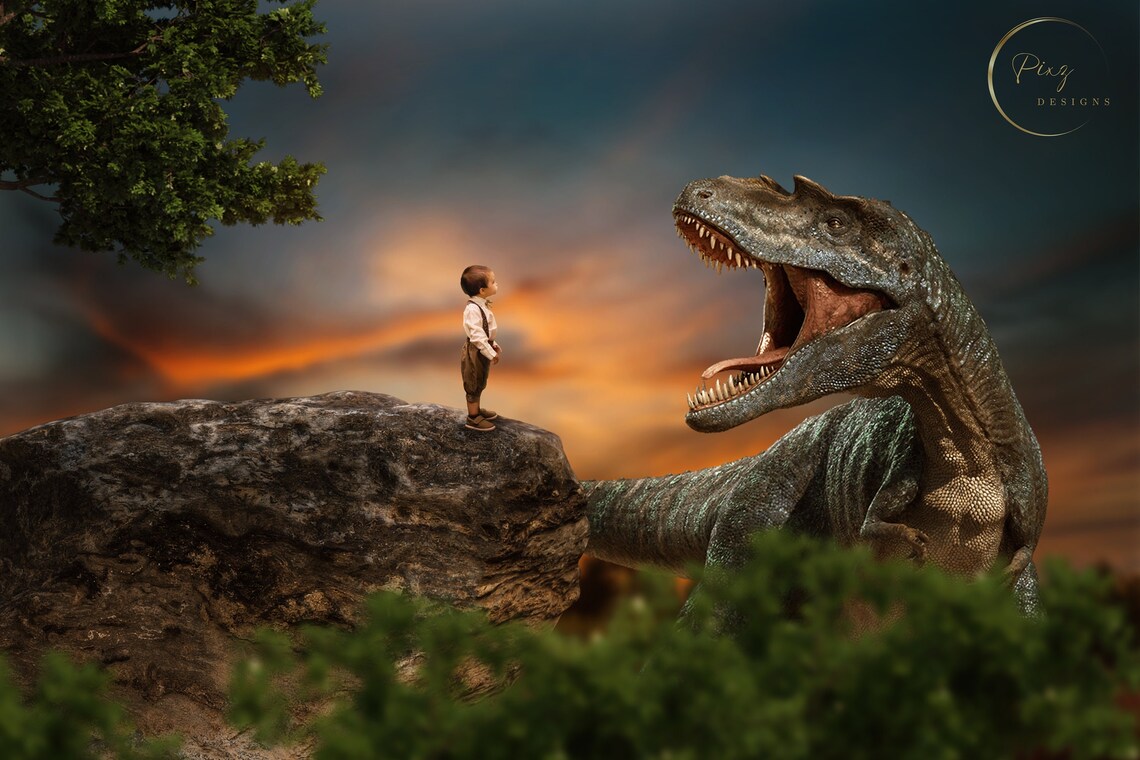Dinosaur Background, Photography Backdrop Ledge