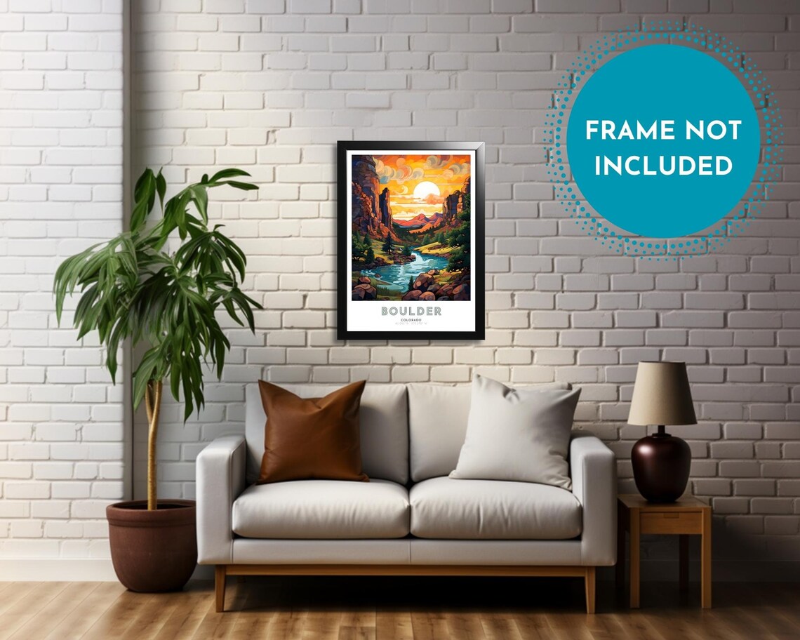 Boulder Colorado Red Rock Canyon Sunrise River Valley Poster - Image 4