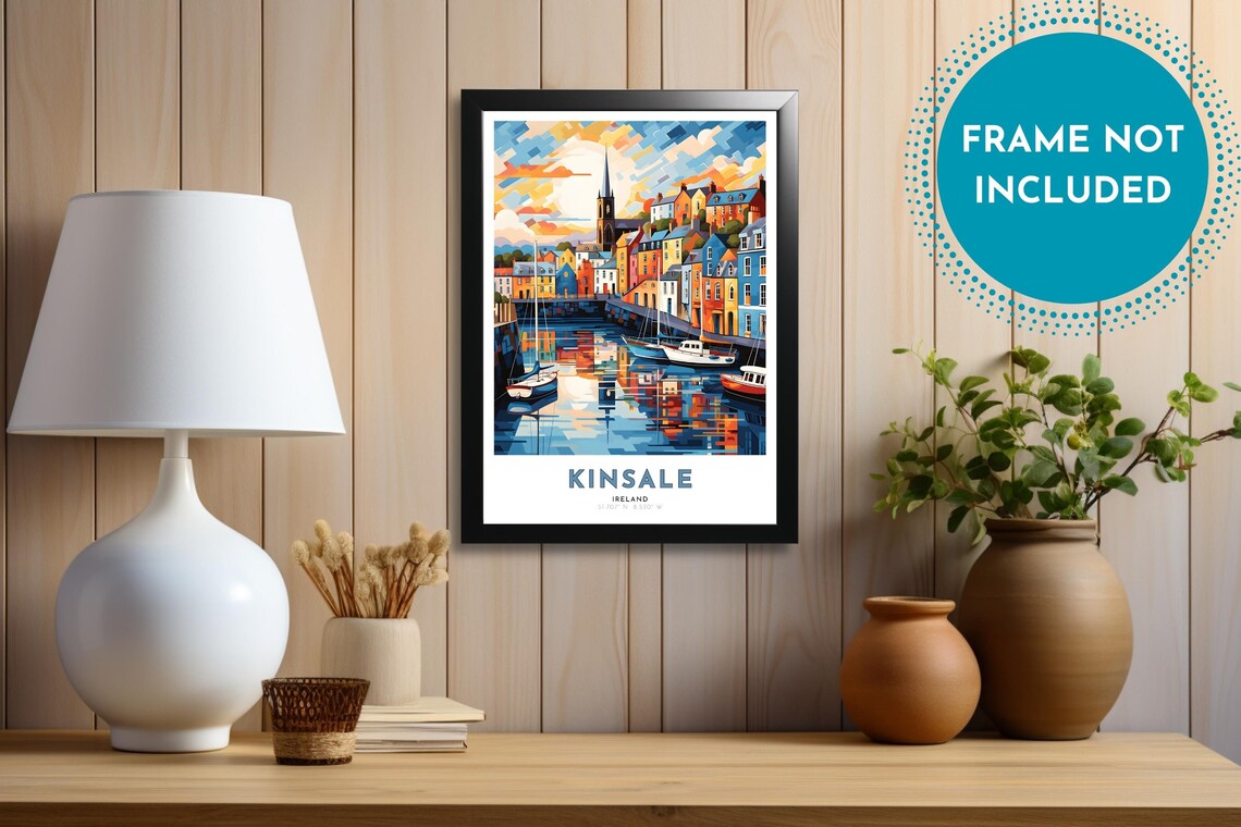 Kinsale Ireland Colorful Harbor Sailboats Coastal Town Poster - Image 3