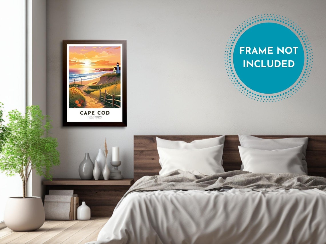 Cape Cod Massachusetts Lighthouse Beach Sunset Coastal Poster - Image 4