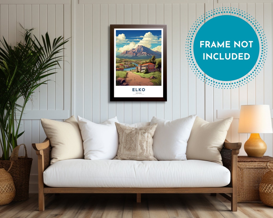 Elko Travel Poster Of Nevada Art Nouveau Gift For Lovers Of Elko Nevada Wall Art Decor Print Of Humboldt Painting Of The West - Image 4