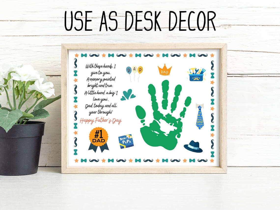 Fathers Day Handprint Craft Poem Art Print - Image 2