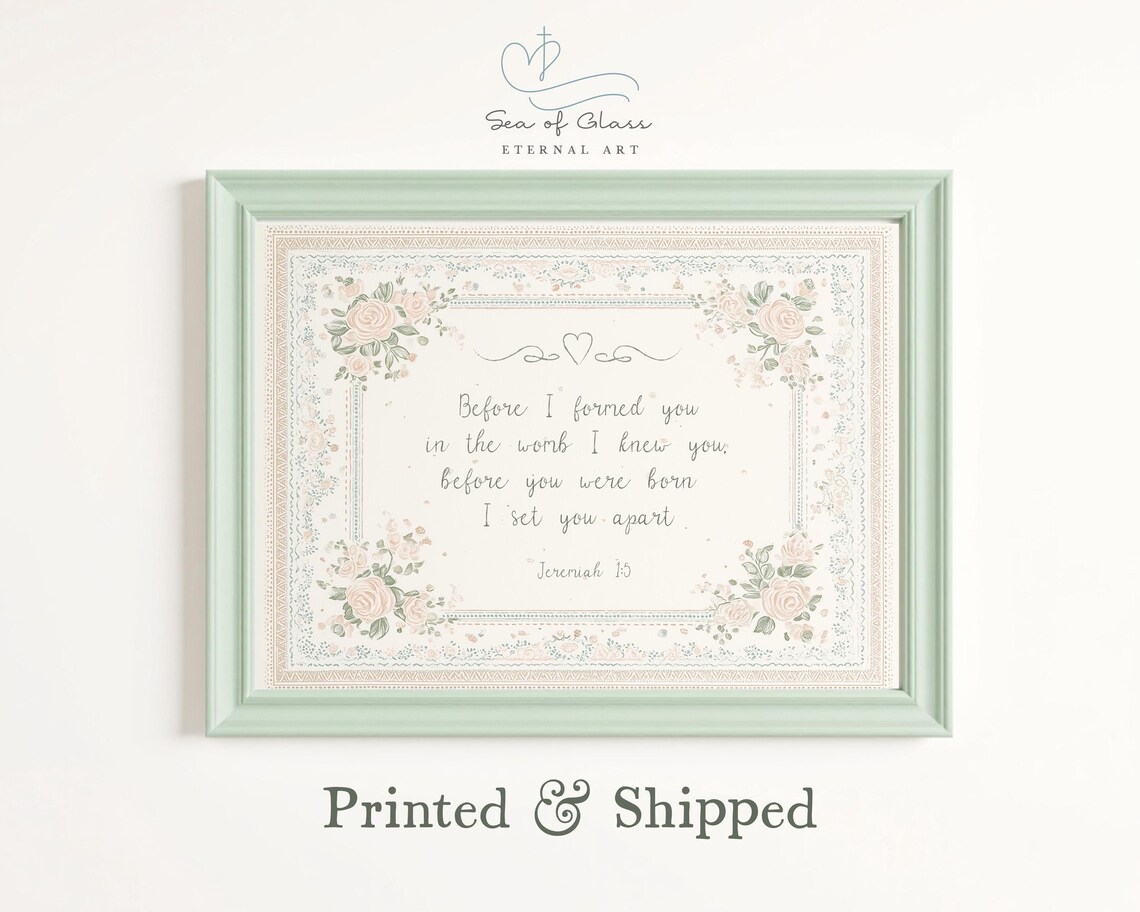 Jeremiah 15 Bible Verse Nursery Art, Pastel Floral