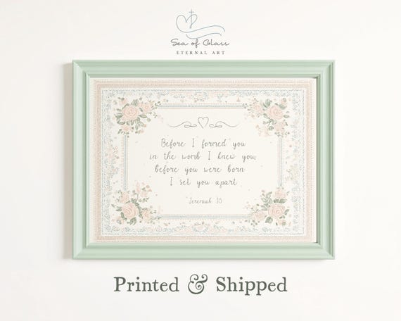 Jeremiah 15 Bible Verse Nursery Art, Pastel Floral