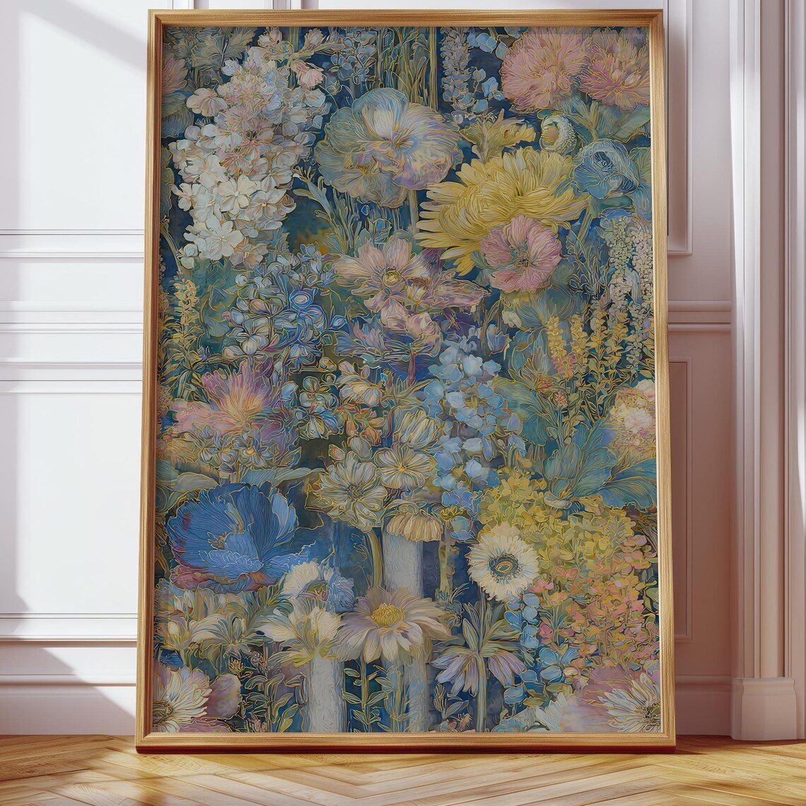 Vintage Chinoiserie Peony Blossom Botanical Floral Art Poster