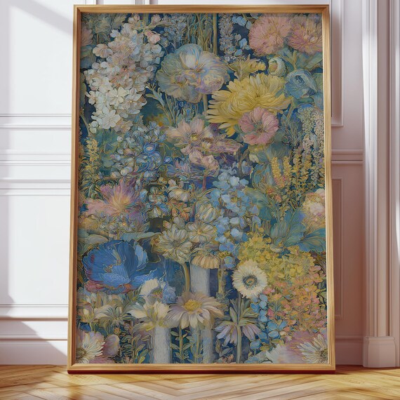 Vintage Chinoiserie Peony Blossom Botanical Floral Art Poster