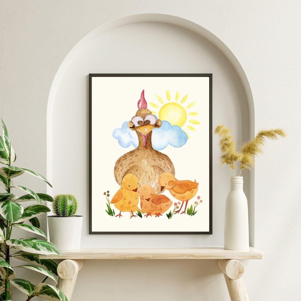 Heartwarming Chicken And Chicks Nursery Art Print - Image 6