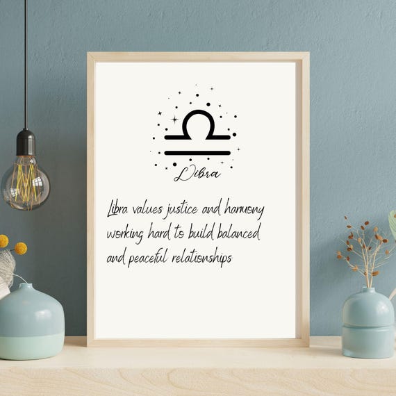 Libra Zodiac Sign, Minimalist Art Print
