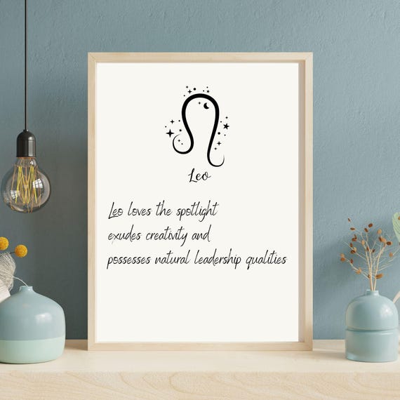 Leo Zodiac Sign Minimalist Art Print