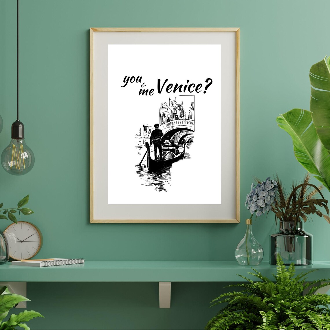 You And Me Venice Romantic Minimalist Travel Poster - Image 3