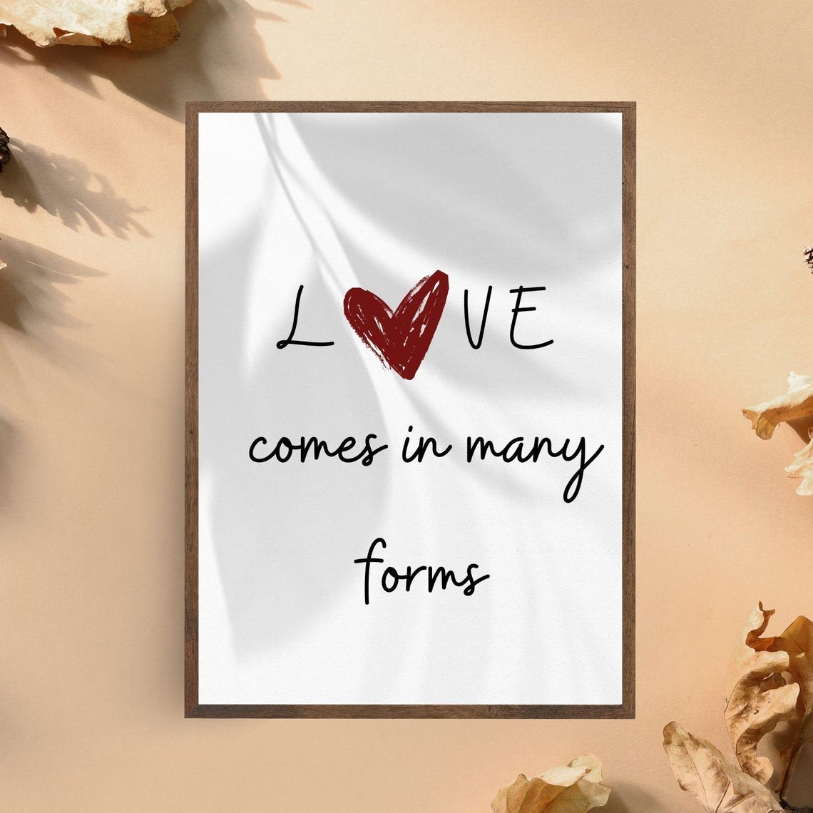 Love Comes In Many Forms Red Heart Minimalist Romantic Wall Poster - Image 5