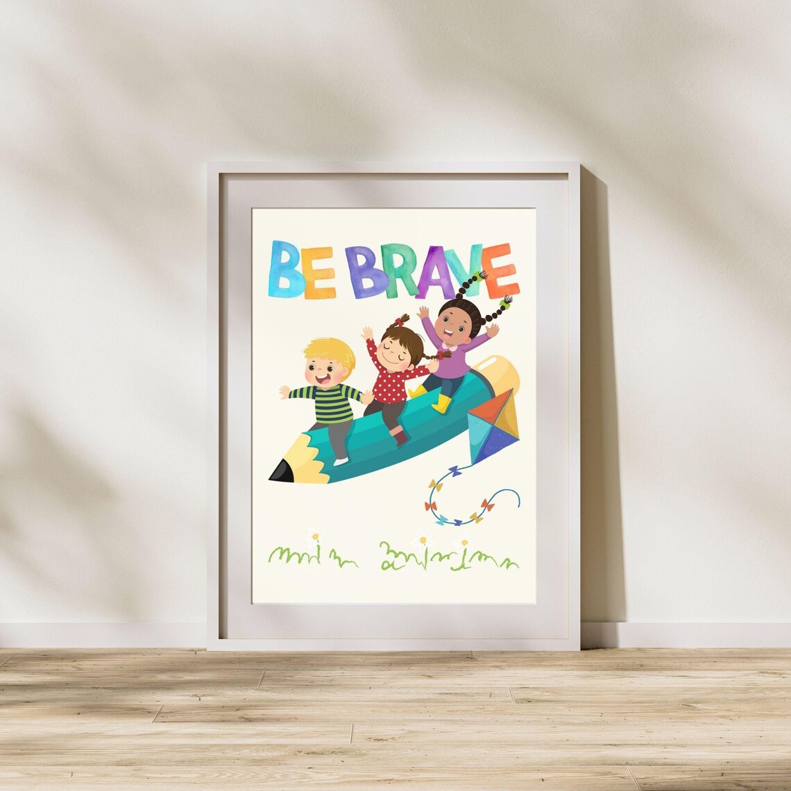 Be Brave Whimsical Inspirational Kids Wall Art - Image 6