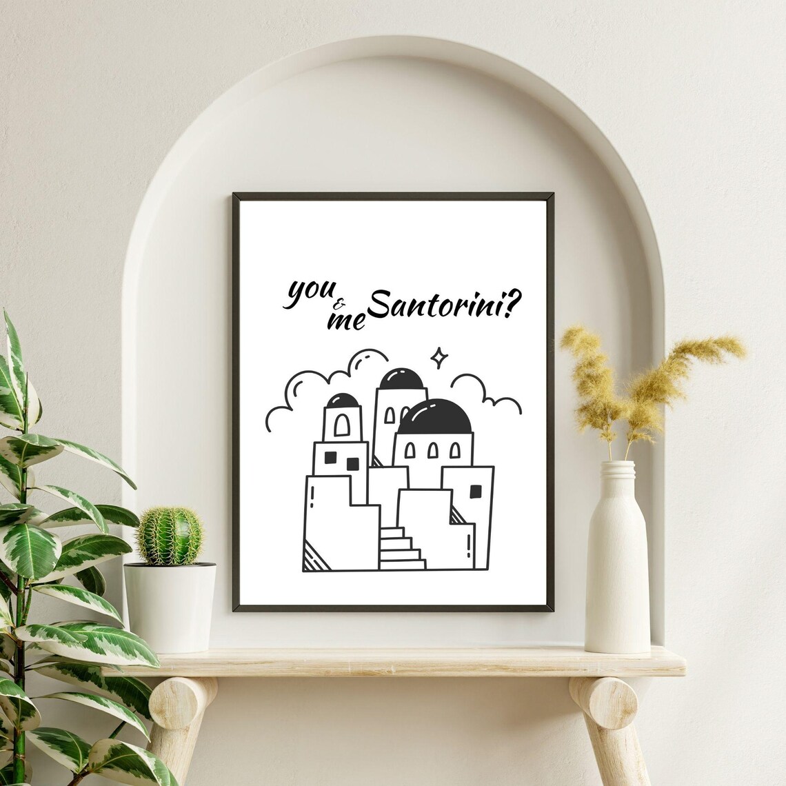 You And Me Santorini Romantic Minimalist Art Print - Image 6