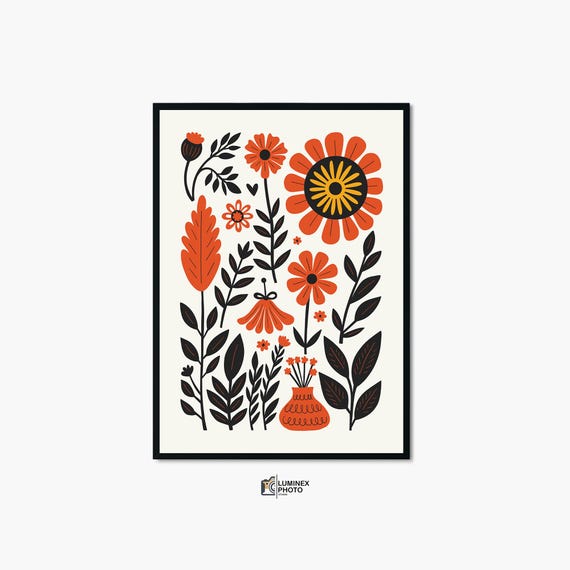 Instant Art Illustrationnordic Abstract Flowers Photography Print Scandinavian Wall