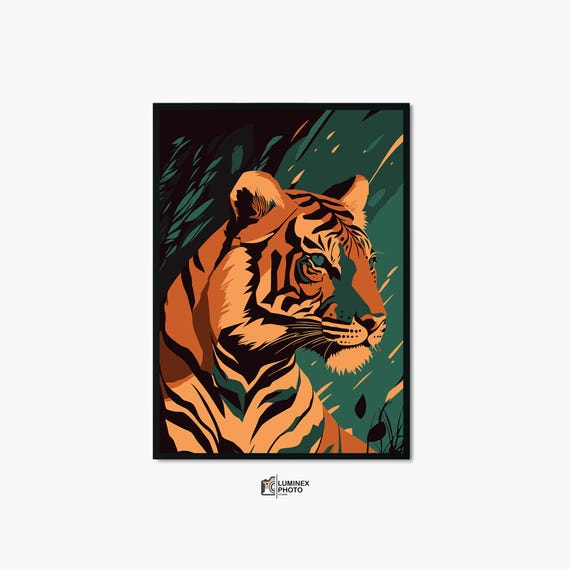 Abstract Tiger Photography Print Scandinavian Wall Art Downloadprintable Modern Dcor