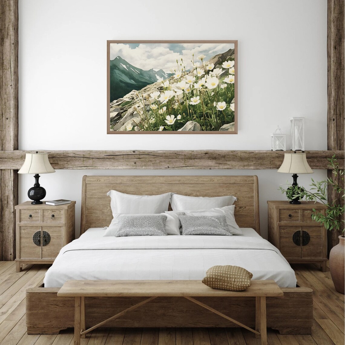 Mountain Valley Watercolor Landscape Art Print - Image 5