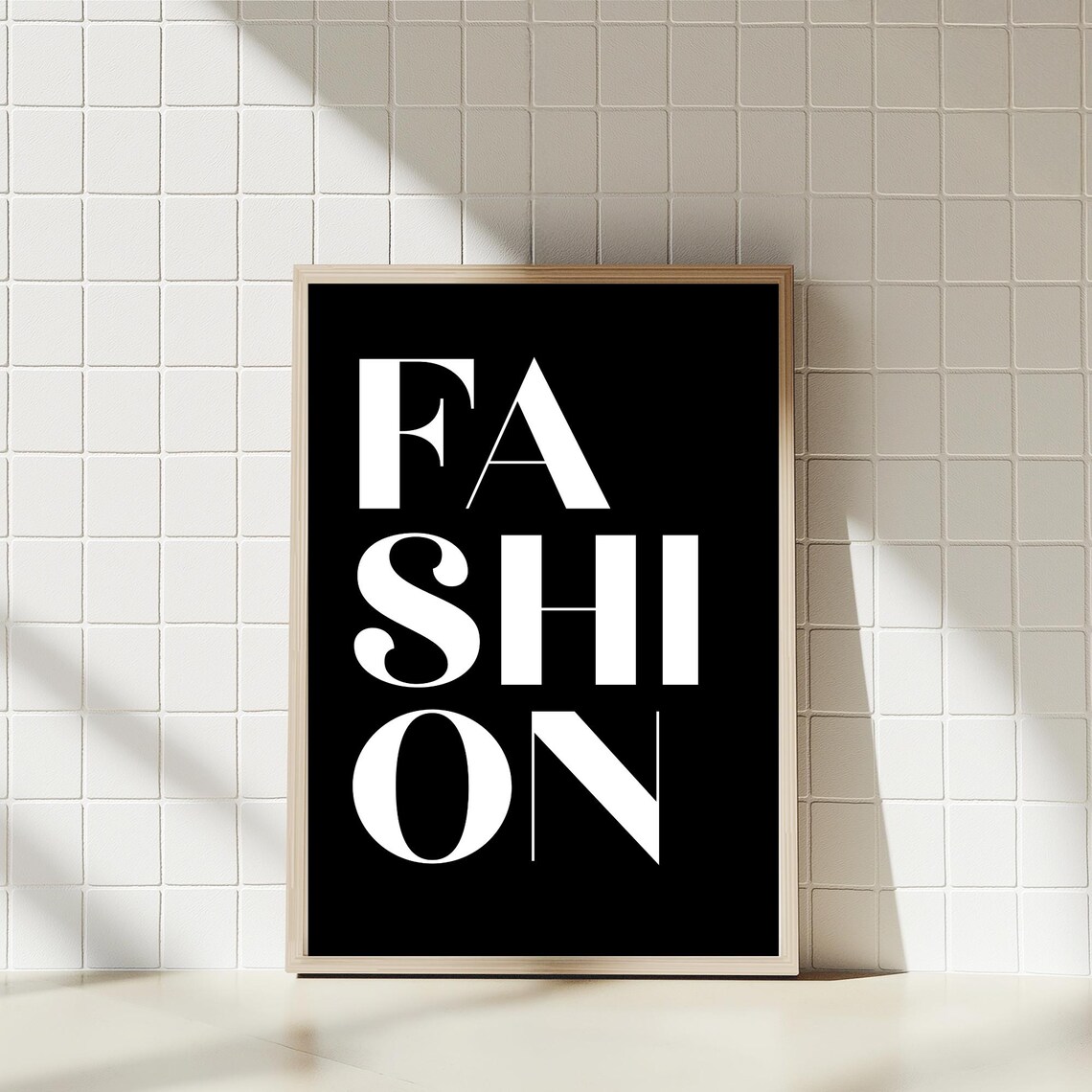 Fashion Bold White Serif Typography Minimalist Black Art Print