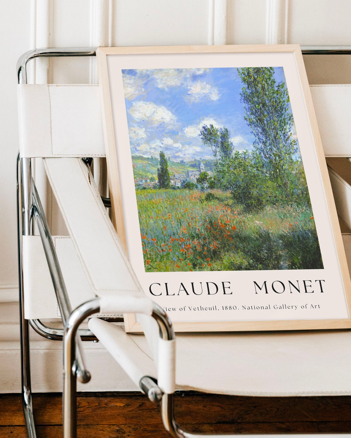 Claude Monet View of Vetheuil 1880 Impressionist Landscape Poster - Image 2