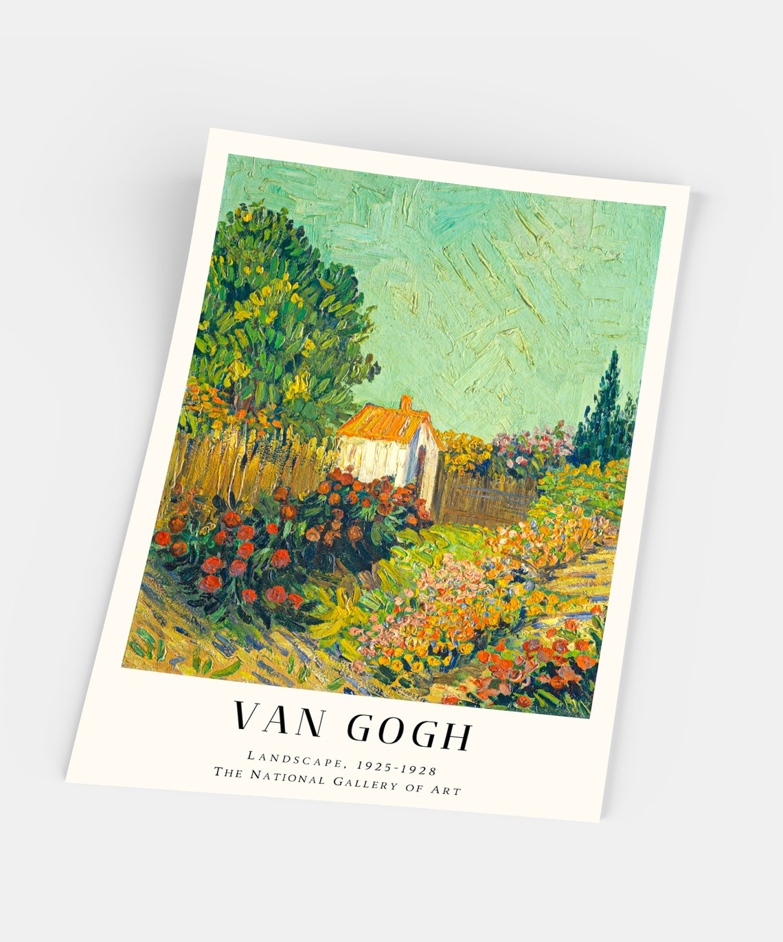 Van Gogh Garden Landscape Poster with Cottage and Floral Path Art - Image 5