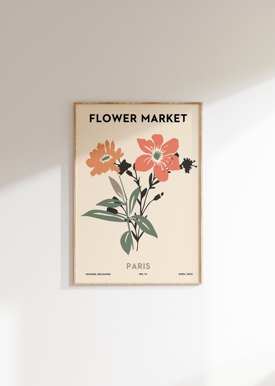 Flower Market Poster, Scandinavian Floral Art Print