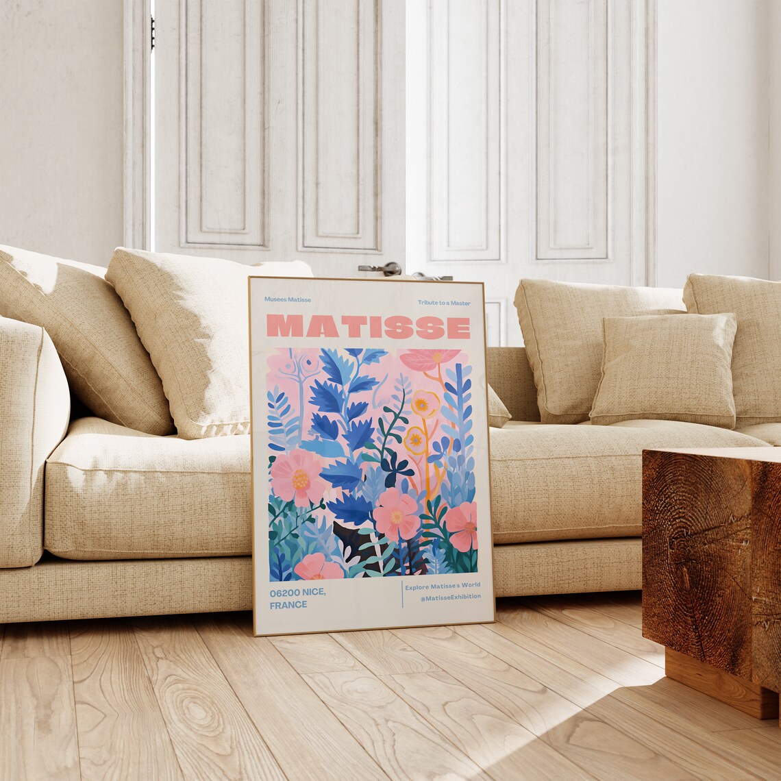 Henri Matisse Floral Tribute Exhibition Poster Pink Blue Nice France - Image 4