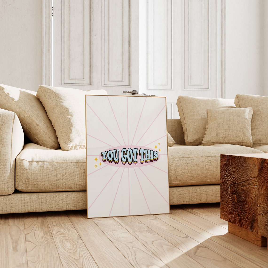 You Got This Retro Bubble Letter Motivational Quote Art Poster - Image 2