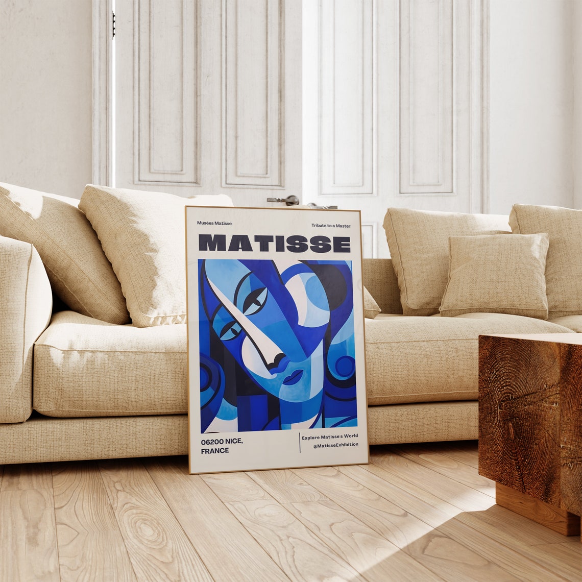 Matisse Nice France Cubist Blue Face Portrait Exhibition Poster - Image 4