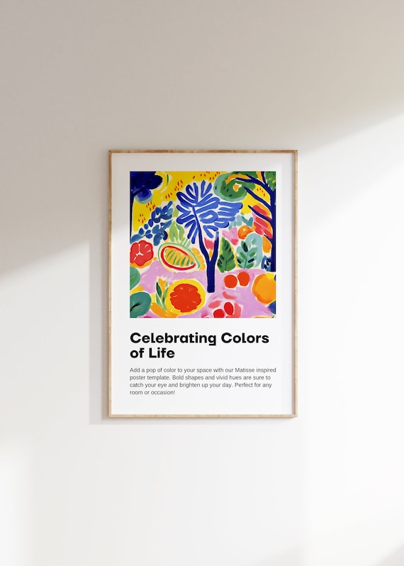 Matisse Inspired Garden Citrus Blue Tree Celebrating Life Poster