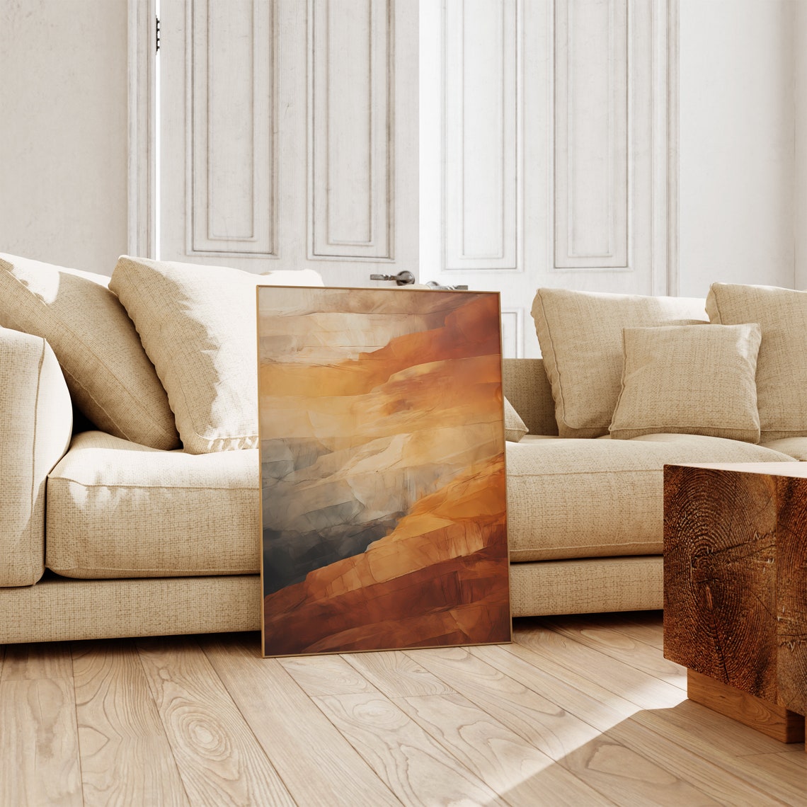 Terracotta Canyon Cliffs Warm Earth Tone Abstract Landscape Poster - Image 4