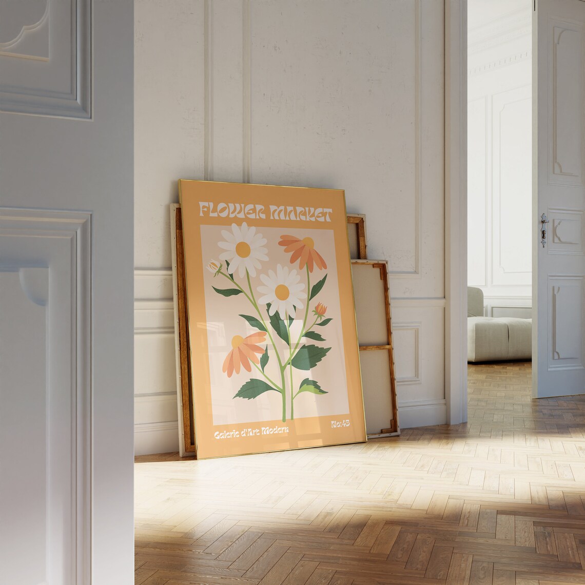 Flower Market Poster, Modern Scandinavian Floral Art - Image 3