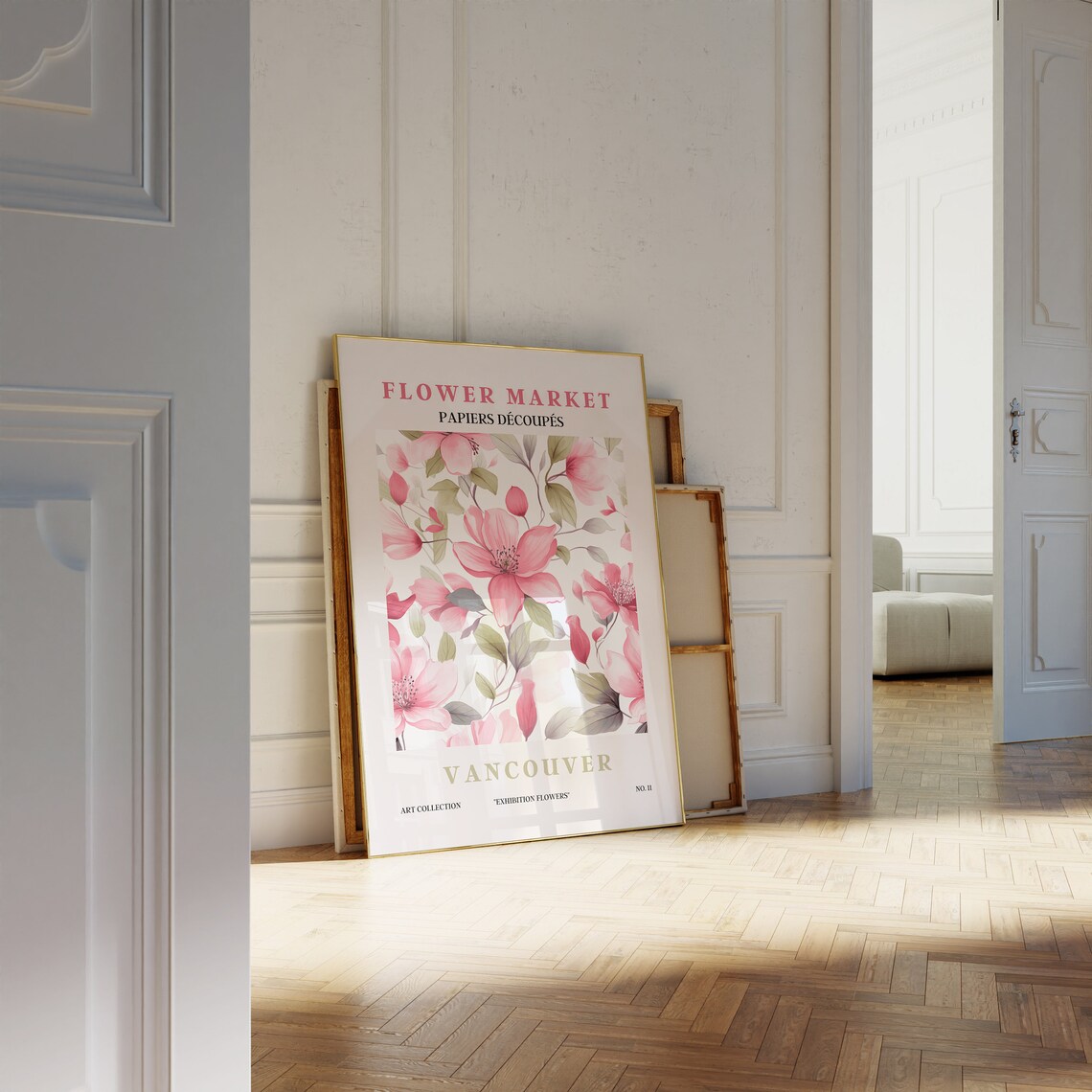 Flower Market Poster, Scandinavian Floral Typography Print - Image 2