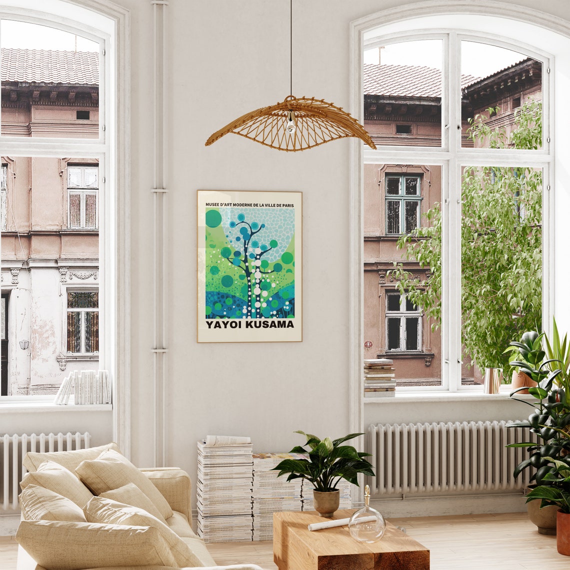 Yayoi Kusama Blue Dotted Tree Paris Museum Modern Art Poster - Image 3